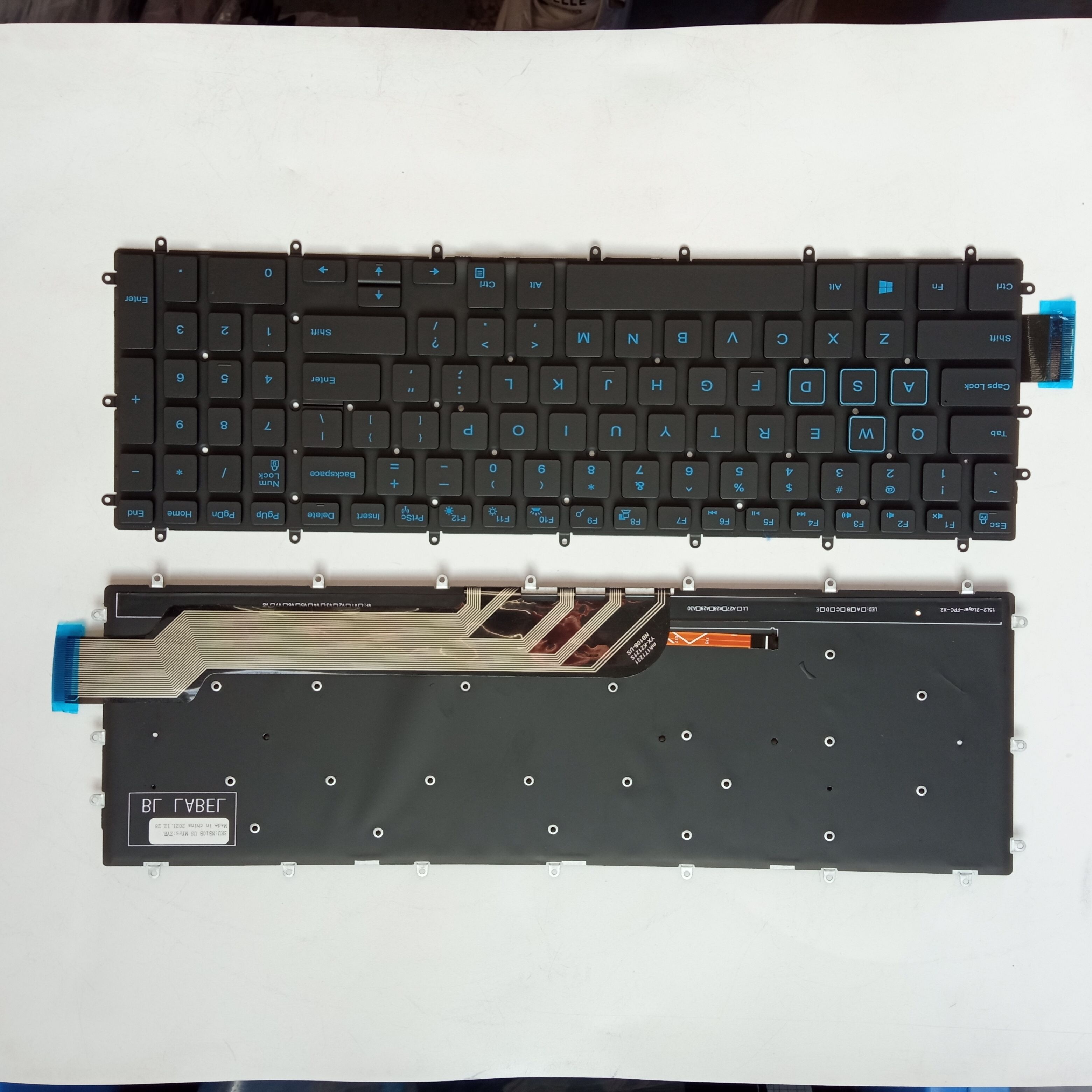 Picture of New Replacement Laptop Keyboard For DELL 7566 BLACK Backlit Blue Printing (OEM) US Layout